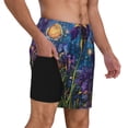 thumbnail image 2 of Fotbe Cosmic Purple Irises Traje de Baño para Hombre – Shorts de Natación de Secado Rápido con Forro y Bolsillos-Small, 2 of 6