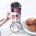 thumbnail image 4 of Valentine's Day Gift Of Peace Love American Flag Skinny Tumbler 30 Oz Straight Stainless Steel Vacuum Insulated Travel Coffee Mug with Lid Straw Slim Water Cup, 4 of 5