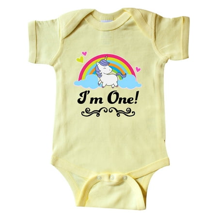 

Inktastic 1st Birthday Unicorn Rainbow 1 Year Old Party Gift Baby Girl Bodysuit