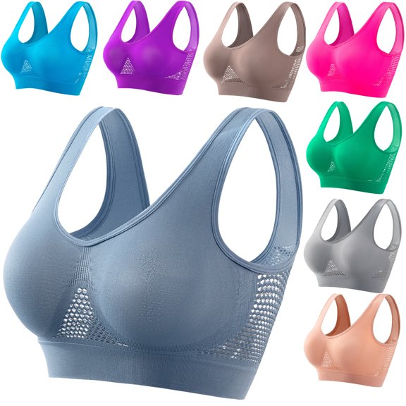 Iyufng Sports Bras for Women Plus Size,Push Up Bra,Summer Women Seamless Sports Bra Wirefree Yoga Bra with Removable Pads