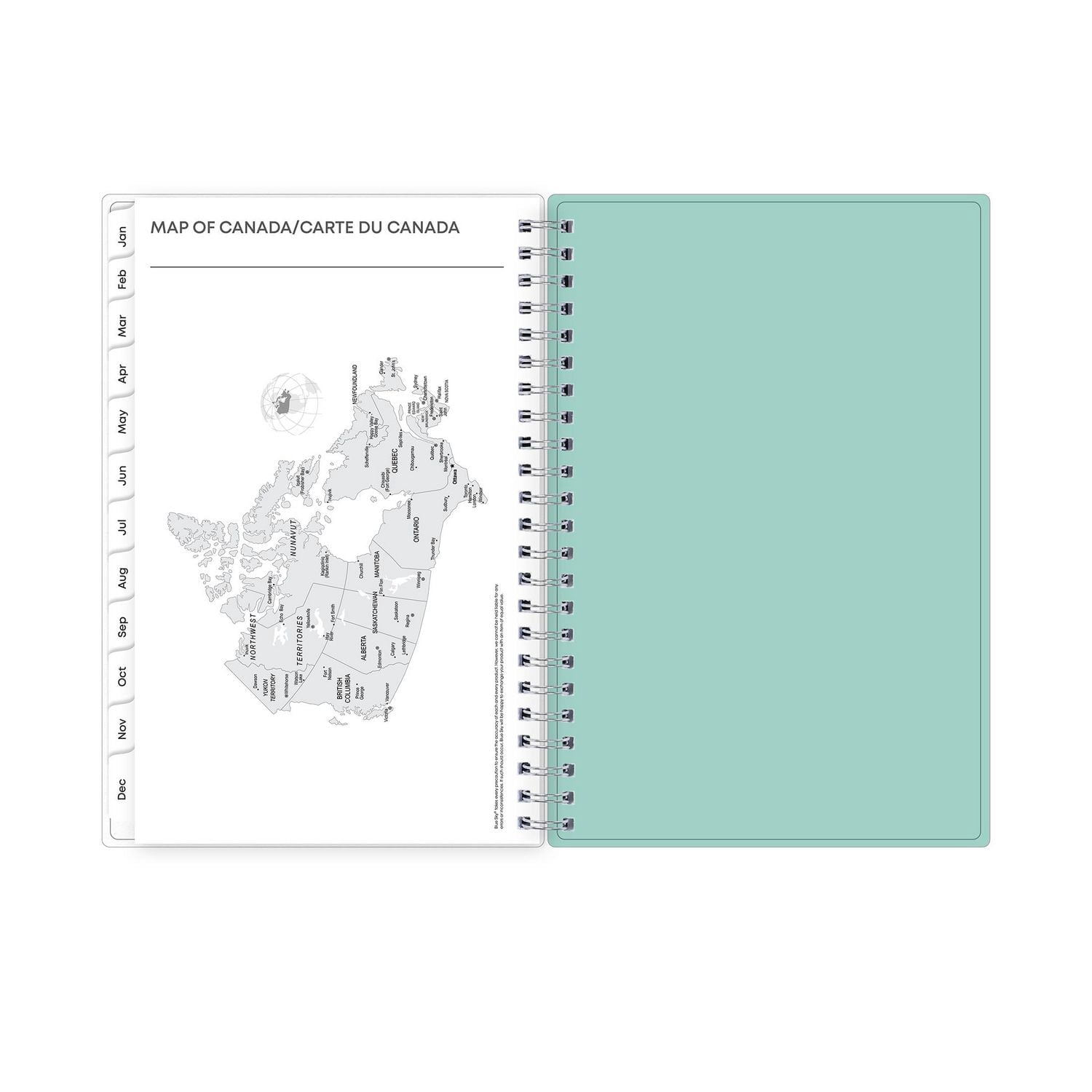 2025 Weekly Monthly Planner, 5 x 8, Blue Sky, Elysian