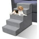 thumbnail image 2 of Escaleras antideslizantes de espuma de alta densidad para perros, sofá interior para el hogar, sofá, cama alta, escaleras para mascotas, escalones plegables para perros de 5 grados con cubierta extraí, 2 of 5