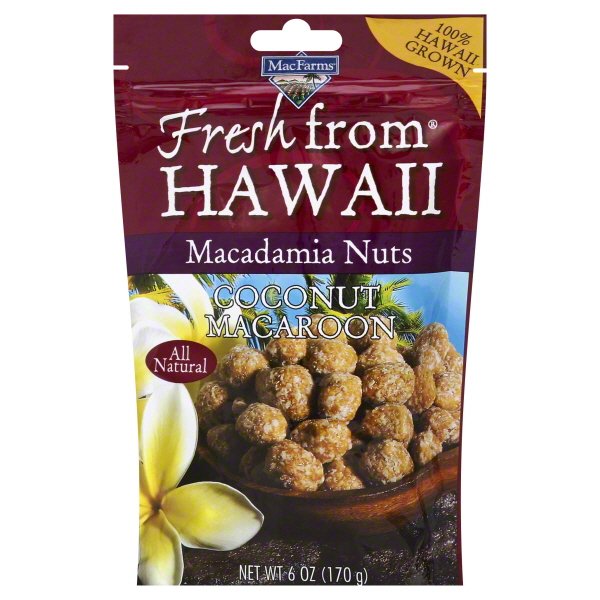 MacFarms Fresh From Hawaii Coconut Macaroon Macadamia Nuts, 6 Oz