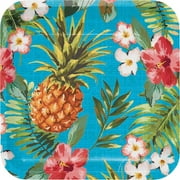 Aloha Square Paper Plates 8 Count for 8 Guests
