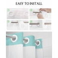 thumbnail image 5 of No Hook Shower Curtains with Snap in Liner, Turquoise Sky Ocean Waterproof Fabric Shower Curtain, Summer Seaside Landscape Double Layers & See-Through Top Window Bathroom Curtains 54''x78'', 5 of 6