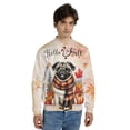 thumbnail image 4 of Hello Fall Pug Scarf Welcome Autumn with Leaves Pumpkins All Over Print 3D Baseball Jacket Dog Lover Gifts Bomber Jacket Softball - 00011, 4 of 6