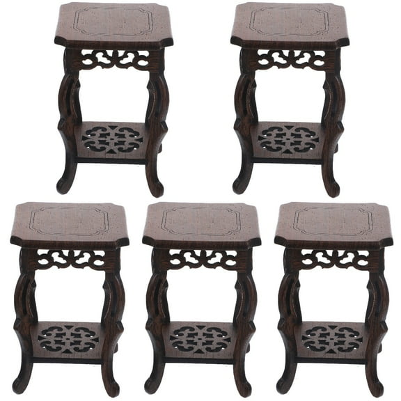 5pcs Wooden Plant Stand Plant Holder Flower Pot Display Stand for Indoor Outdoor Garden, Patio, Home