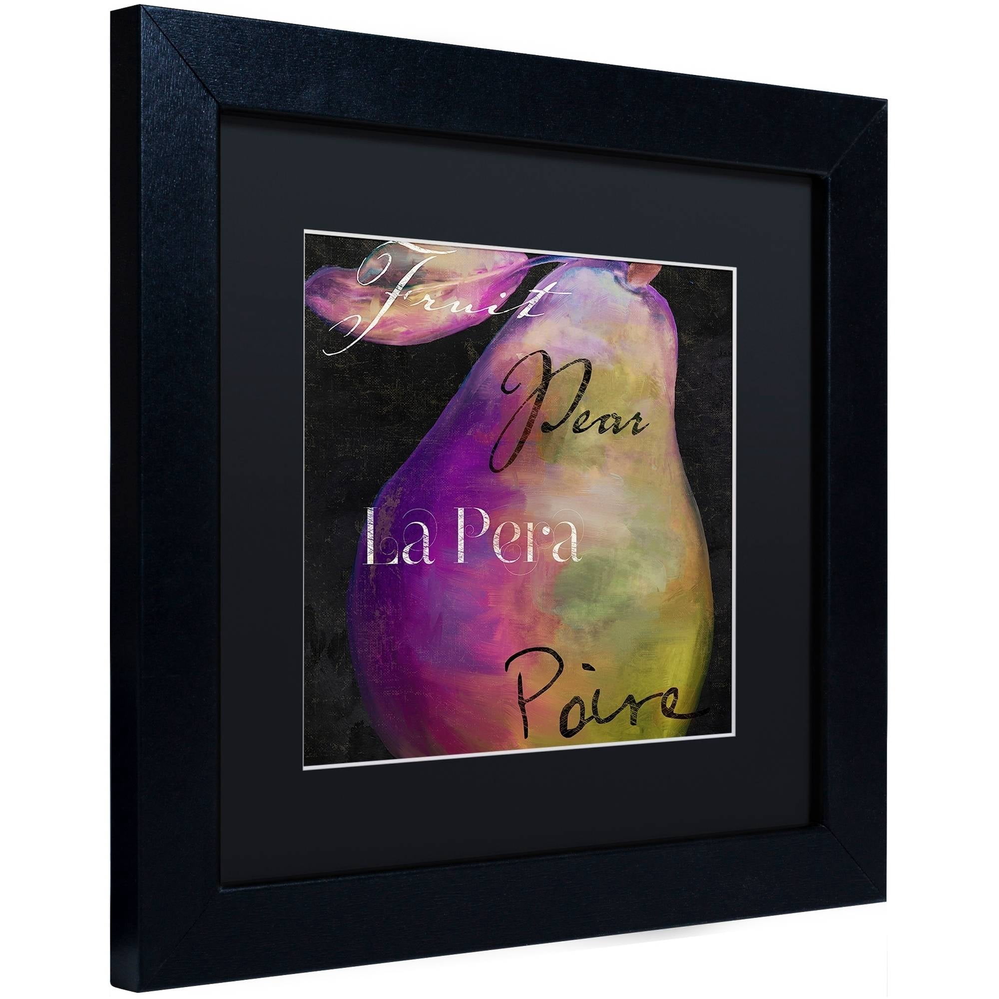 Trademark Fine Art "Painted Pear II" Canvas Art by Color Bakery Black Matte, Black Frame