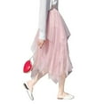 thumbnail image 1 of Lady ‘s Sexy Solid Color Mesh Irregular Elastic Tulle Bubble Skirt, 1 of 6