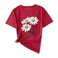 thumbnail image 3 of Perfectbot Womens T-Shirts Crew Neck Short Sleeve Summer Floral Print Fashion Blouses,S-3XL, 3 of 3