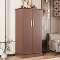 thumbnail image 5 of 47" Kitchen Pantry Cabinet, Modern Pantry Storage Cabinet with Adjustable Shelves, Kitchen Cabinet Buffet Cupboards Storage Cabinet for Home Office Use (Deep-Brown), 5 of 10