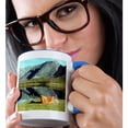 thumbnail image 2 of 3drose, Small Tent Camping by the Lake Mountain Reflection, 11oz Two-tone Blue Mug, 2 of 6