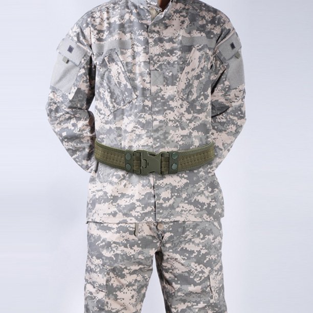 Cinturón de combate estilo militar para hombres y mujeres Cinturón de entrenamiento al aire libre (verde militar)