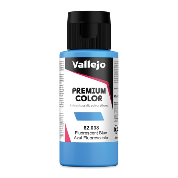 Vallejo Premium Airbrush Colors - 60 ml, Fluorescent Blue
