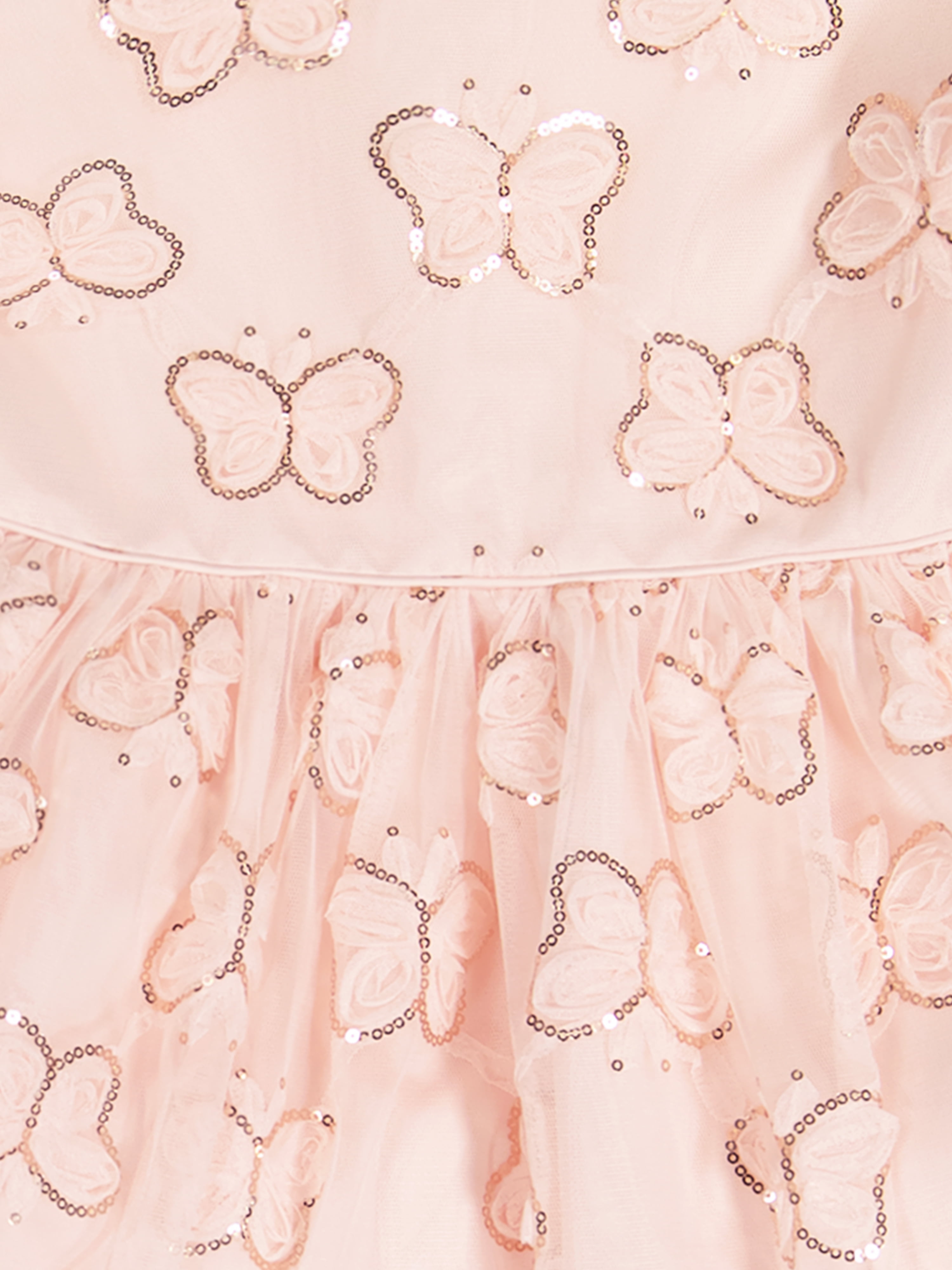 Kensie Girl Cap Sleeve Sequin Butterfly Soutache Mesh Dress, Sizes 4-16