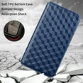 thumbnail image 4 of Wallet Case for Samsung Galaxy S24 Ultra, Diamond Pattern Premium PU Leather Magnetic Flip Folio Case with [RFID Blocking] Credit Card Slots Kickstand Shockproof Protective Phone Case, Blue, 4 of 11