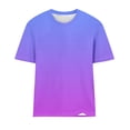 thumbnail image 4 of Cotton tops for Women Gradient Printing Women's T-Shirts Crew Neck Activewear Short Sleeve Breathable Summer Tops Loose Thin Ladies Blouses Tees Tunic Casual Plus Size Clothing, 4 of 5