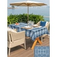 thumbnail image 5 of Outdoor Tablecloth with Umbrella Hole for Patio/Picnic/Party/Camping, Blue Plaid Waterproof Table Cloth Rectangle Table Cover Washable, Modern Simple Watercolor Buffalo Lattice (60"x 120"), 5 of 8