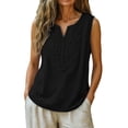 thumbnail image 3 of 1 PC Loose Tank Tops for Women Cotton Linen V-Neck Sleeveless Loose Fit Shirt-Style Tank Top Sleeveless Tops for Women, 3 of 4