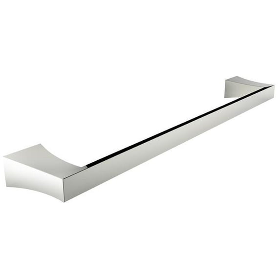 American Imaginations AI-13356 Round Chrome Plated Towel Ring with Single Rod Towel Rack Accessory Set