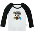 thumbnail image 1 of iDzn Cutest Critter In The Forest Funny T shirt For Baby, Newborn Babies T-shirts, Infant Tops, 0-24M Kids Graphic Tees Clothing (Long Black Raglan T-shirt, 0-6 Months), 1 of 5
