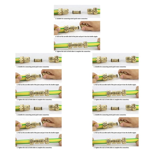 Riwesomey Conectores de manguera de jardín, 2 uds., conector doble, adaptador de latón, convertidor rápido de grifo de agua Type2 Riwesomey CBP142956
