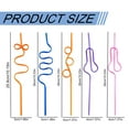 thumbnail image 3 of Pet Colored Rotating Hard Straw M， Crazy for Kids Reusable Plastic Loop Curly Crazy Drinking for Classroom Activities Valentines Day Christmas Birthday Wedding Decoration, 3 of 8