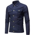 thumbnail image 3 of 2025 Tops,Clothing 2025 Men's Dress Shirts Color Tops Denim Autumn Coat Men's Blouse Button Winter Vintage Solid Jacket Men's blouse, 3 of 6