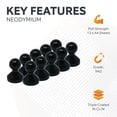 thumbnail image 3 of Medium Black Acrylic Push Pin Magnet - 15mm dia x 21mm tall (Pack of 10), 3 of 4