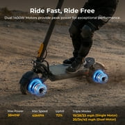Ausom F1 MAX off Road Electric Scooter for Adults, 1400W Dual Motor, 62 Miles Range, 45 mph Speed, 72% Uphill, E-ABS & Hydraulic Brakes, NFC Lock, Foldable E-Scooter with Lightings