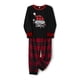 thumbnail image 4 of Pijamas familiares navideños a juego, camisetas de manga larga con estampado de letras y pantalones a cuadros. Ropa de dormir y estar por casa., 4 of 9