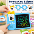 thumbnail image 4 of ICREOPRO Talking Flash Cards with LCD Writing Tablet, 2 in 1 Educational Toys for Kids, 224 Sight Words, 112 Double-Sided Cards, Erasable Drawing Board, Preschool Learning Toy, Blue, 4 of 9
