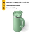 thumbnail image 3 of RTIC 16 oz Ceramic Lined Insulated Road Trip Travel Mug, Leak-Resistant Lid, Sage, 3 of 7