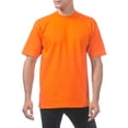 thumbnail image 4 of Pro Club Men's Heavyweight Cotton Short Sleeve Crew Neck T-Shirt,Orange Tangerine,S, 4 of 6