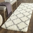 thumbnail image 4 of SAFAVIEH Montreal Cebrail Geometric Diamonds Shag Area Rug, Ivory/Grey, 4' x 4' Square, 4 of 11