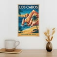 thumbnail image 3 of Los Cabos Retro Travel Poster Vintage Mexican Tourism with The Arch & Beaches Print Poster, 3 of 8