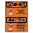 thumbnail image 1 of SignMission OS-WS-A-1824-L-11963 18 x 24 Po Panneau d'Avertissement OSHA - Travaux de Rénovation, 1 of 1