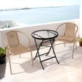 thumbnail image 5 of Ktaxon 4Pcs Plastic Stackable Chairs, Weather-Resistant Outdoor Dining Seatings with Ergonomic Armrests for Lawn, Garden, Firepit and Restaurant Use, Champagne, 5 of 9