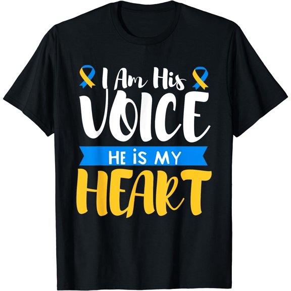Down Syndrome Awareness Month Special Needs My Heart T21 T-Shirt Black Large