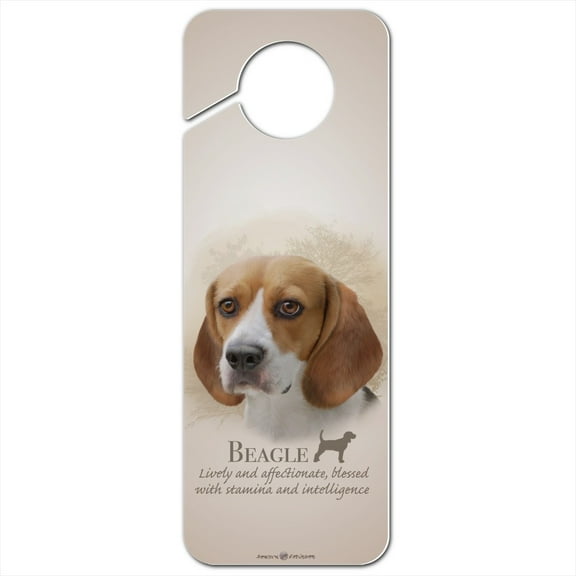 Beagle Dog Breed Plastic Door Knob Hanger Sign