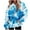Blue, variant on Womens Fashion Tie Dye Gradient Hoodies Oversized Sweatshirt Plus Size Loose Fit Cute Hooded Jacket Outwears Drawstring Fall Pullover Tops with Pocket