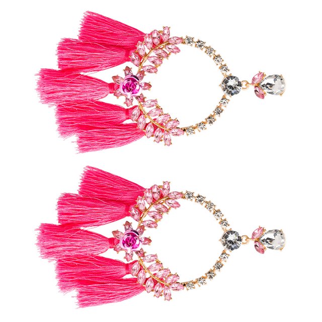 Sonducket 2 pendientes de aleación con borlas colgantes, adorno multicolor, duradero, ligero, Color brillante, romántico Ropa, zapatos y accesorios Miscelánea Rosa