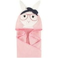 thumbnail image 2 of Little Treasure Baby Girl Cotton Animal Face Hooded Towel, Hip Bunny, One Size, 2 of 2