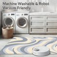 thumbnail image 5 of ODIKA 3'x5' Machine Washable Non-Slip Area Rug, Abstract Waveforms with Monochrome Contrast and Fluid Edges High Traffic Rug, Gray, 463913, 5 of 5