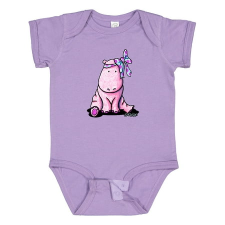 

Inktastic Pink Hippo Gift Baby Boy or Baby Girl Bodysuit