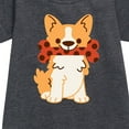 thumbnail image 2 of Instant Message - Corgi With Bone - Toddler And Youth Girls Fleece Dress, 2 of 5