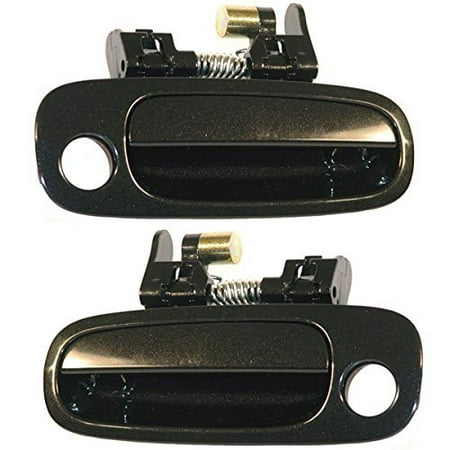 98-02 Corolla Prizm Front Black Outside Outer Exterior Door Handles Pair By Aftermarket Auto