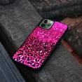 thumbnail image 4 of WIRESTER Shockproof Soft Rubber Cover Case for Apple iPhone 11 Pro Max 6.5" 2019, Hot Pink Glitter Sparkle With Black Pink Glitter Leopard, 4 of 5