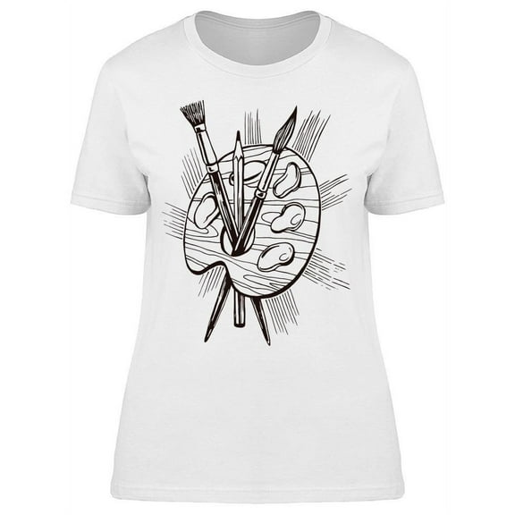 Paint Palette Clipart T-Shirt Women -Image by Shutterstock, Female 3X-Large