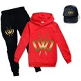 thumbnail image 1 of Merch Hoodies and Pants Hat Set, Kids Pullover Tracksuit Spy Ninja Merch, 1 of 1